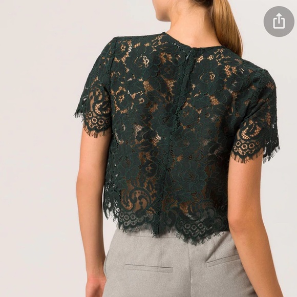 Ivy & Oak Black Boxy Lace Top - Picture 2 of 8